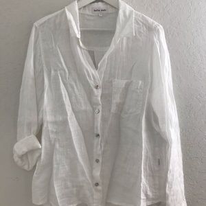 Bella Dahl linen button down white
